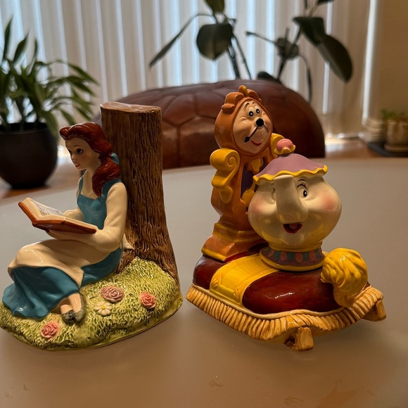 Vintage Beauty and the Beast Bookends Disney